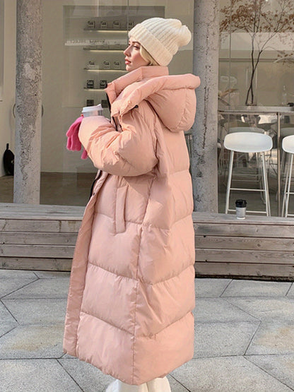 ✨ Women’s Heavy-Duty Thickened Winter Coat – Over-the-Knee Long Coat with Pockets 🧥❄️ Solid Beige/Black/White/Gray Options ✨ Machine-Washable Cold-Weather Outerwear for Everyday & Formal Wear 💖 Long Sleeve, Relaxed Fit, Non-Stretch Design ✨