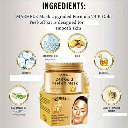✨ 4.23oz 24K Golden Tear-Off Mask 🪙✨ – Deep Cleansing 🧼, Pore Tightening 🔬, Radiant Skin 🌟 – Unisex Facial Skincare 🧴👩‍🦰👨
