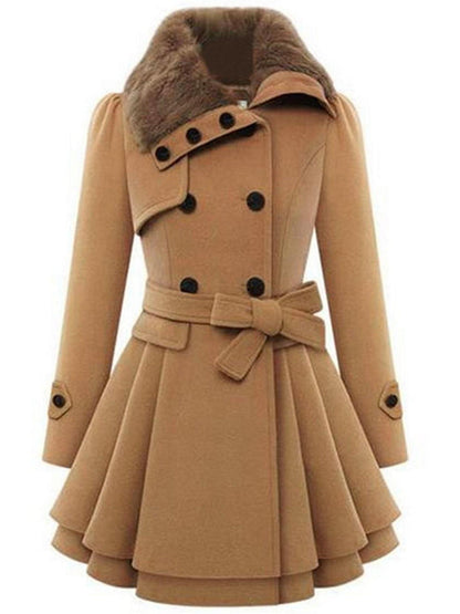 ✨ Chic Women’s Double-Breasted Winter Coat with Belt – Warm & Stylish Lapel Jacket for Cozy Fall/Winter Wear 🍂❄️✨ ✨
