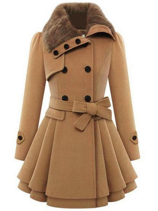 ✨ Chic Women’s Double-Breasted Winter Coat with Belt – Warm & Stylish Lapel Jacket for Cozy Fall/Winter Wear 🍂❄️✨ ✨