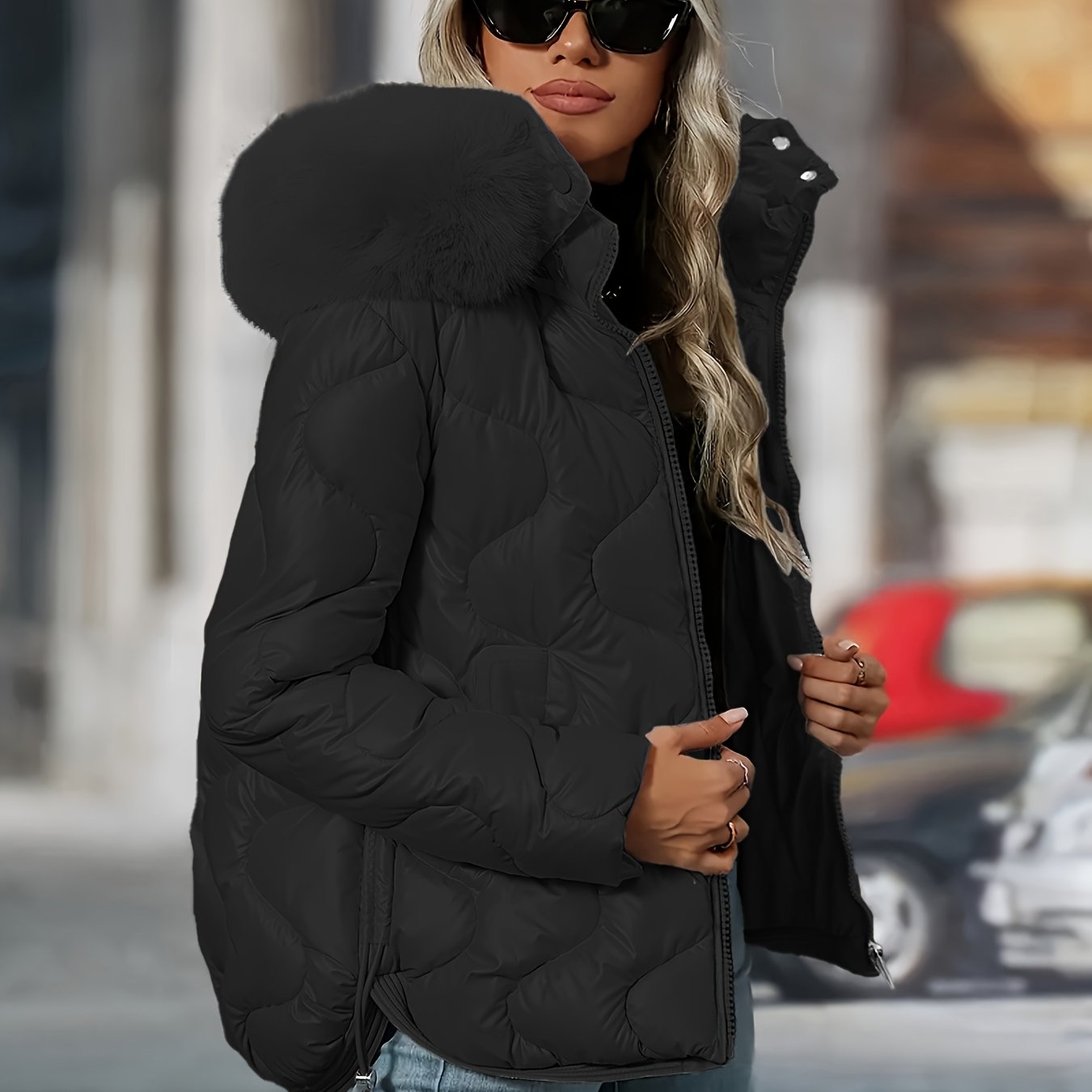 🧥❄️ Women’s Winter Jacket with Faux-Fur Hood & Collar 💗🤍 Pink / White Puffer Coat | 🔥 Elegant Warm Outerwear | 👚 Long Sleeve ⛄ Hand Washable | 🌟 Casual to Dressy | 💖 Stylish Winter Coat for Women
