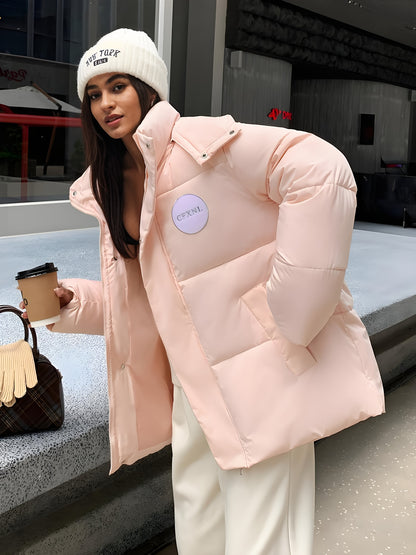 🧥❄️ Women's Thickened Winter Hooded Jacket with Stand Collar 🔥 Heavyweight Warm Coat | 👚 Long Sleeve Casual Outerwear | 🎨 Solid Color ⛄ Perfect for Cold Weather | 🌟 Versatile for Everyday & Formal Looks | 💖 Winter Coats for Women