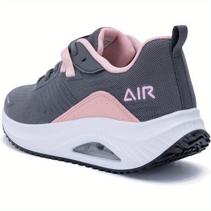Women’s Arch Support Walking Shoes – Breathable Mesh Sneakers with Air Cushion, Thick Non-Slip Rubber Sole & Cushioned Heel for All-Season Foot Care (Pink)