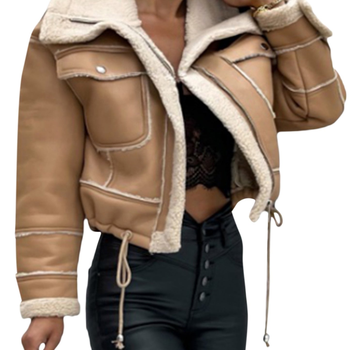 🧥❄️ Women’s Winter Jacket ✨ Long Sleeve | 🔒 Zipper Closure | 🎨 Patchwork Design 🤲 Warm Outerwear with Pockets | ⛄ Cozy Cold-Weather Style