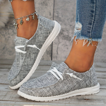 Women’s Fleece-Lined Canvas Shoes – Warm Thermal Slip-On Low-Top Winter Flats