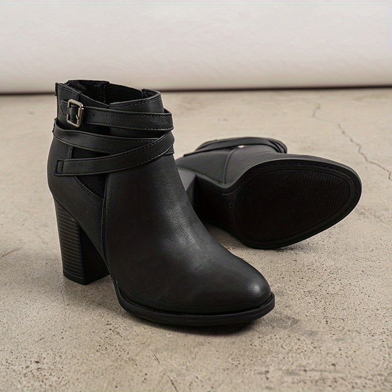 Dream Pairs Women’s Chunky High Heel Ankle Boots – Closed Toe Fall & Winter Heeled Booties  Si tu veux :