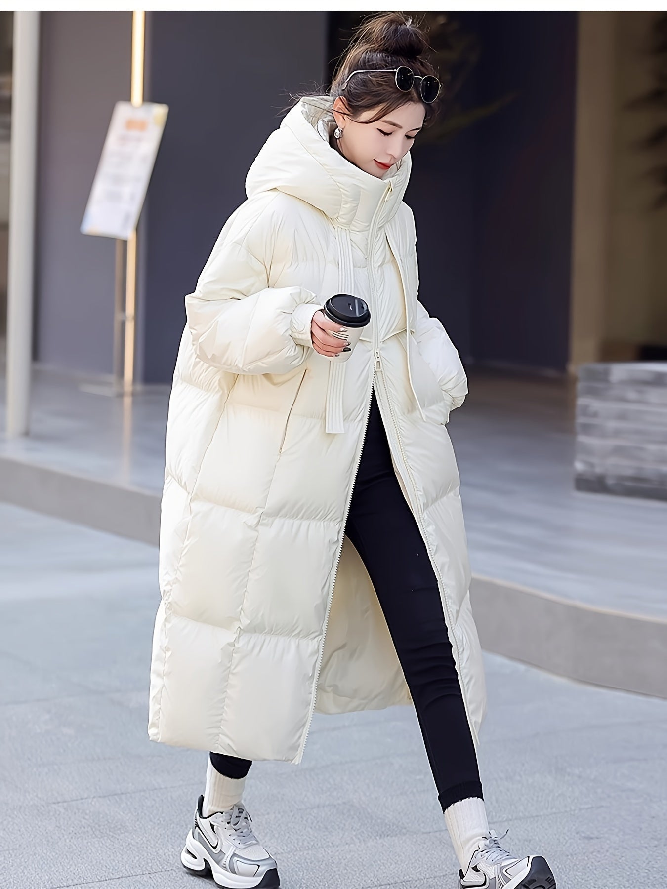 🧥❄️ Ultra-Warm Down Longline Puffy Coat for Women 🔥 Insulated Winter Jacket | 🔒 Zip-Up Hoodie | 👚 Casual Long Sleeves 🌬️ Soft & Lightweight | 💧 Water-Resistant Down Coat | ⛄ Perfect for Cold Weather