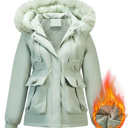🧥❄️ New Thickened Large Down Feather Quilted Winter Jacket 🔥 Internal Fleece | 🧢 Casual Hood | 🐾 Detachable Faux Fur Hat 🔒 Front Zipper | 🤲 Warm Winter Pockets | ⛄ Cozy Cold-Weather Outerwear