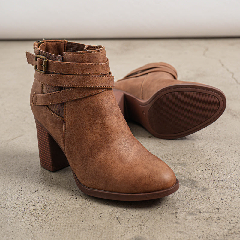 Dream Pairs Women’s Chunky High Heel Ankle Boots – Closed Toe Fall & Winter Heeled Booties  Si tu veux :