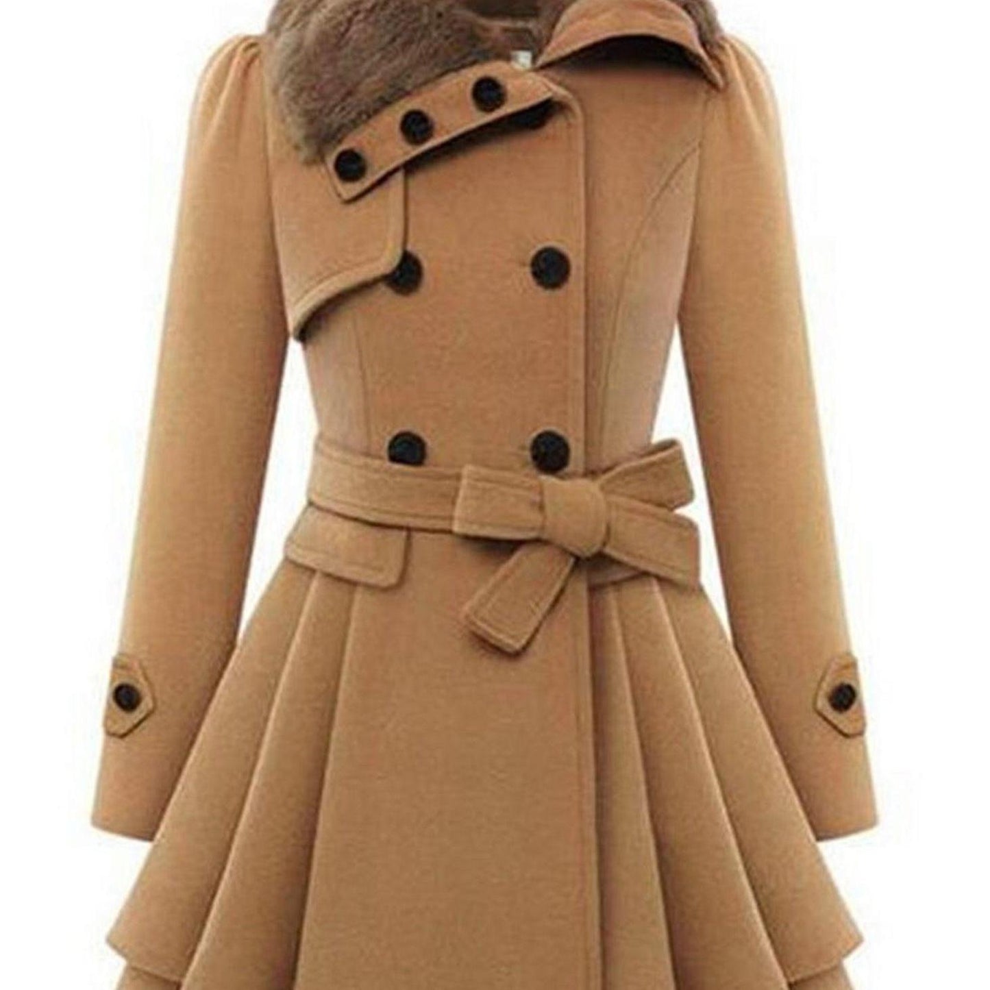 ✨ Chic Women’s Double-Breasted Winter Coat with Belt – Warm & Stylish Lapel Jacket for Cozy Fall/Winter Wear 🍂❄️✨ ✨