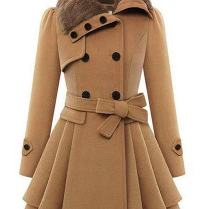 ✨ Chic Women’s Double-Breasted Winter Coat with Belt – Warm & Stylish Lapel Jacket for Cozy Fall/Winter Wear 🍂❄️✨ ✨