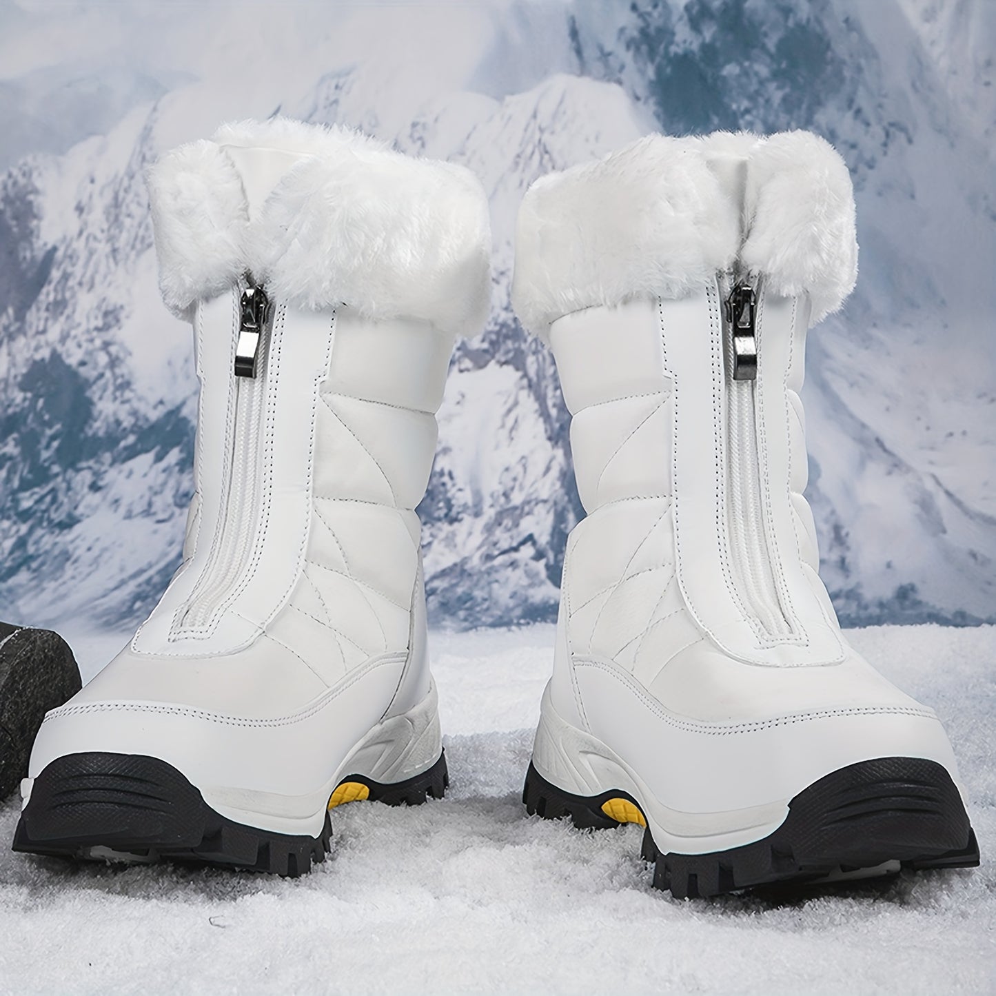 Men’s Winter Snow Boots – Warm Fleece-Lined Non-Slip Ankle Hiking Shoes
