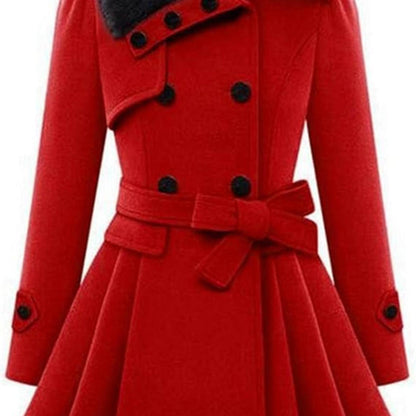 ✨ Chic Women’s Double-Breasted Winter Coat with Belt – Warm & Stylish Lapel Jacket for Cozy Fall/Winter Wear 🍂❄️✨ ✨